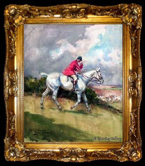 framed  unknow artist Classical hunting fox, Equestrian and Beautiful Horses, 180., ta009-2